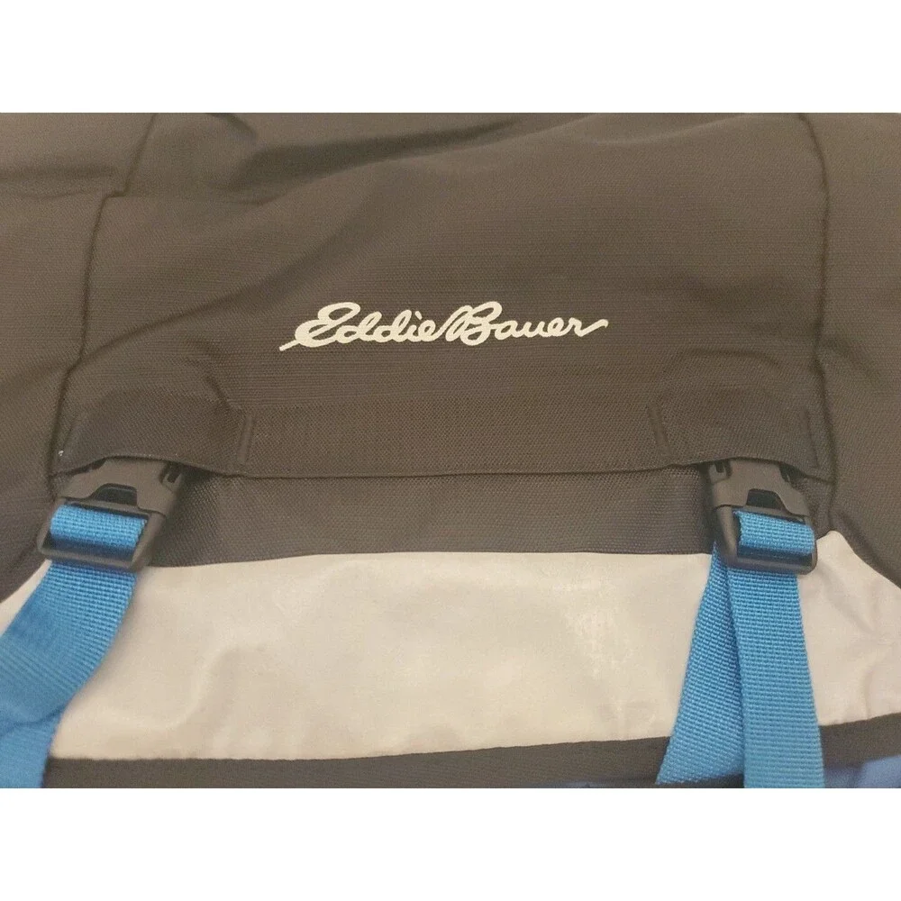 Eddie Bauer Travel Gear Messenger Bag Blue & Black Men's Accessories